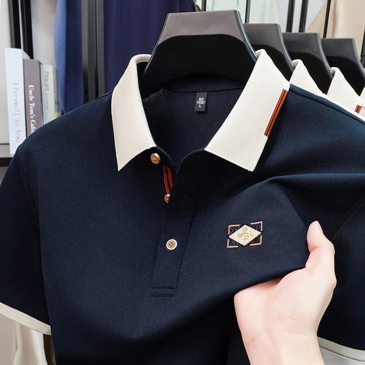 Summer Men's T-Shirt With A Turn-Down Collar, Short-Sleeve Top, Business Loose Casual Summer Breathable POLO Shirt - view 5