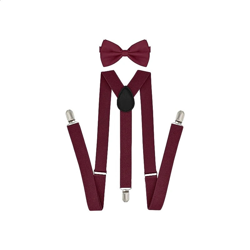Suspenders Bowtie Sets Mens Women Boys Party Wedding Y-Back Shirt Braces Butterfly Belt Bow Tie Suit Accessories Gift 260626