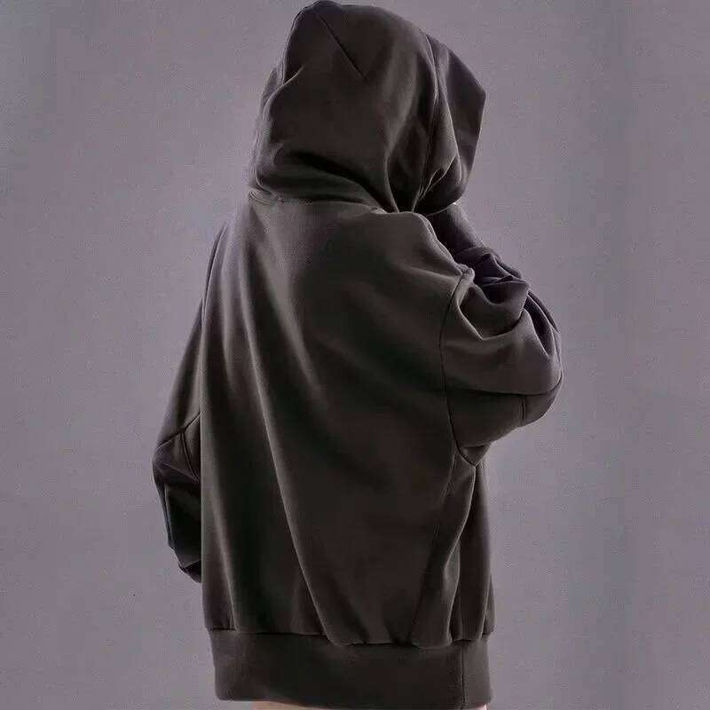 Winter Embroidery Turtleneck Men's Hooded Sweatshirt Japanese Ninja Oversized Hoodies Hip Hop Fleece Pocket Streetwear Y2K Hoody W260626 - view 5