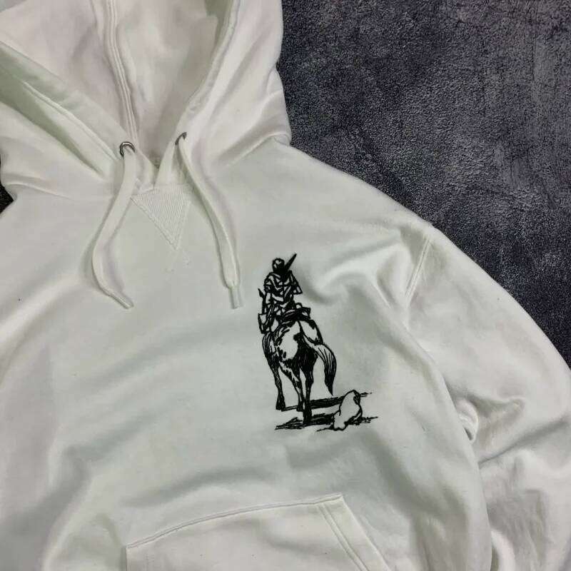 Y2K Retro Harajuku White Pullover Hoodie Vintage Anime Manga Graphic Print Streetwear Casual Loose Men Women Sweatshirt W260626 - view 6