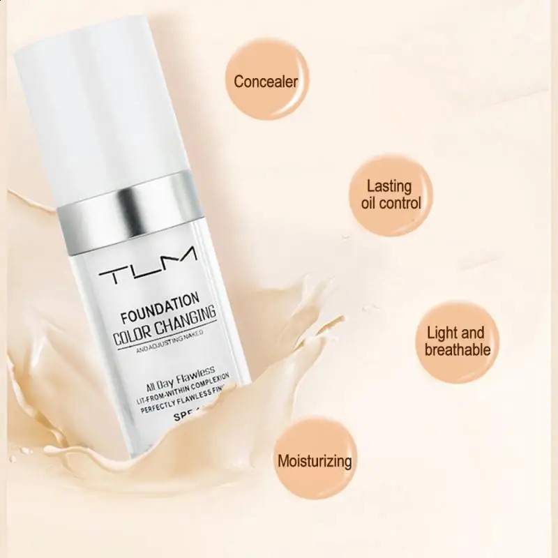 TLM Foundation Magic Color Changing Foundation Liquid Soft Matte Long Lasting Hydrating Makeup Base maquiagem 260625 - view 5