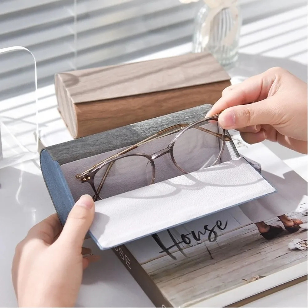 Double Layer Double Eyeglasses Case PU Leather Large Capacity Eyeglasses Holder Waterproof Scratch Resistant Glasses Case Women 260625 - view 6