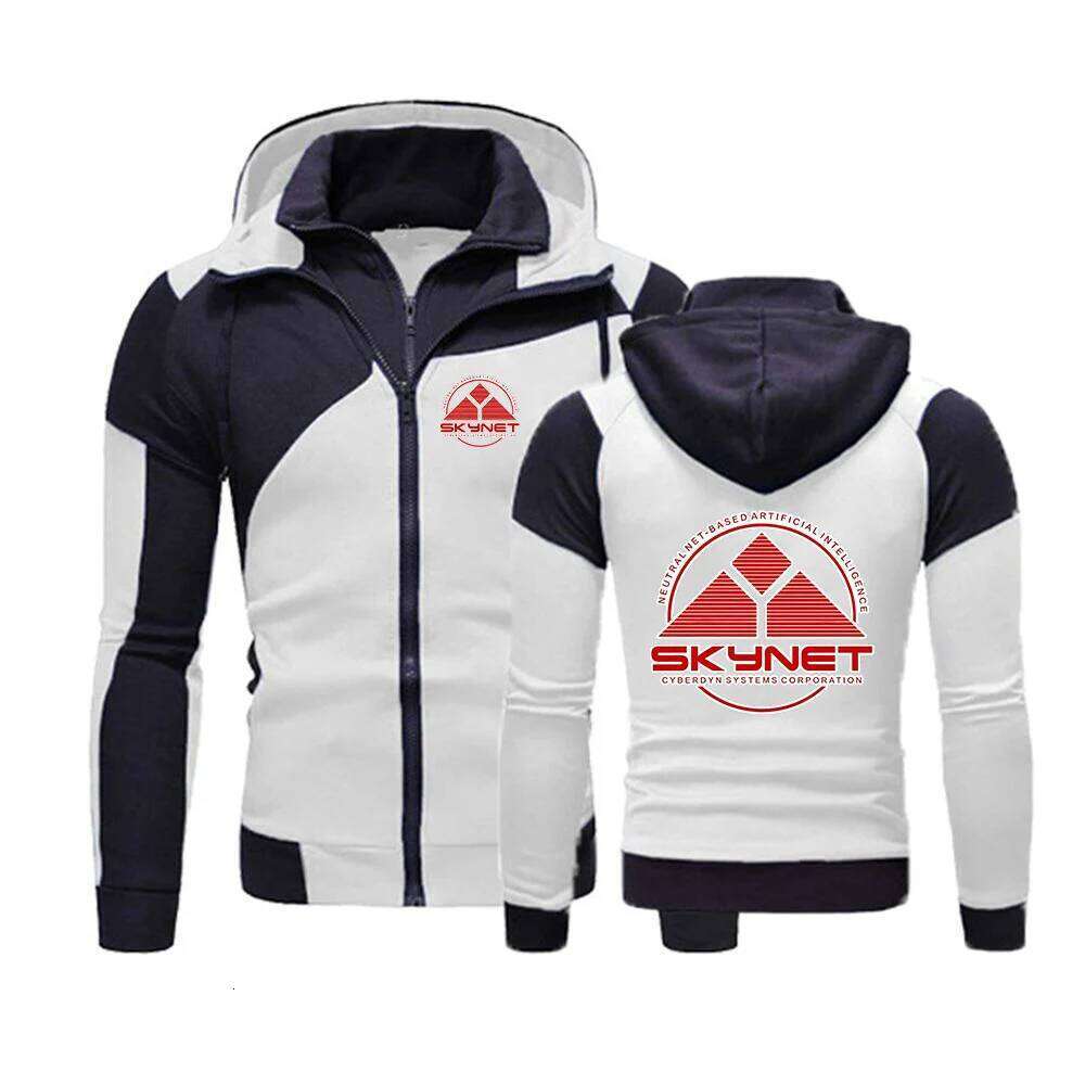Skynet Graphic The men's multi-color striped beanie hoodie is suitable for spring and autumn hoodies jacket W260626 - view 4