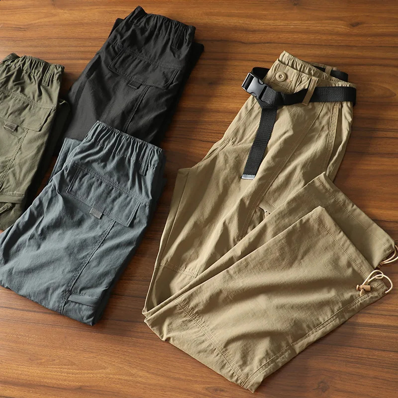 Mens Summer Cargo Pants Outdoor Street Fashion Spring Slacks Baggy Joggers Hiking Long Loose Vintage Trousers For Men 260625