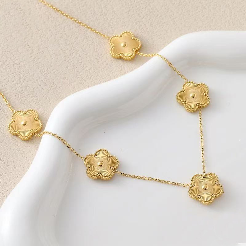 Jewelry have 5 flower designers bracelets and necklaces 18k gold charm classic designer jewelry red agate onyx lady clover woman diamond bracelet gift - view 4