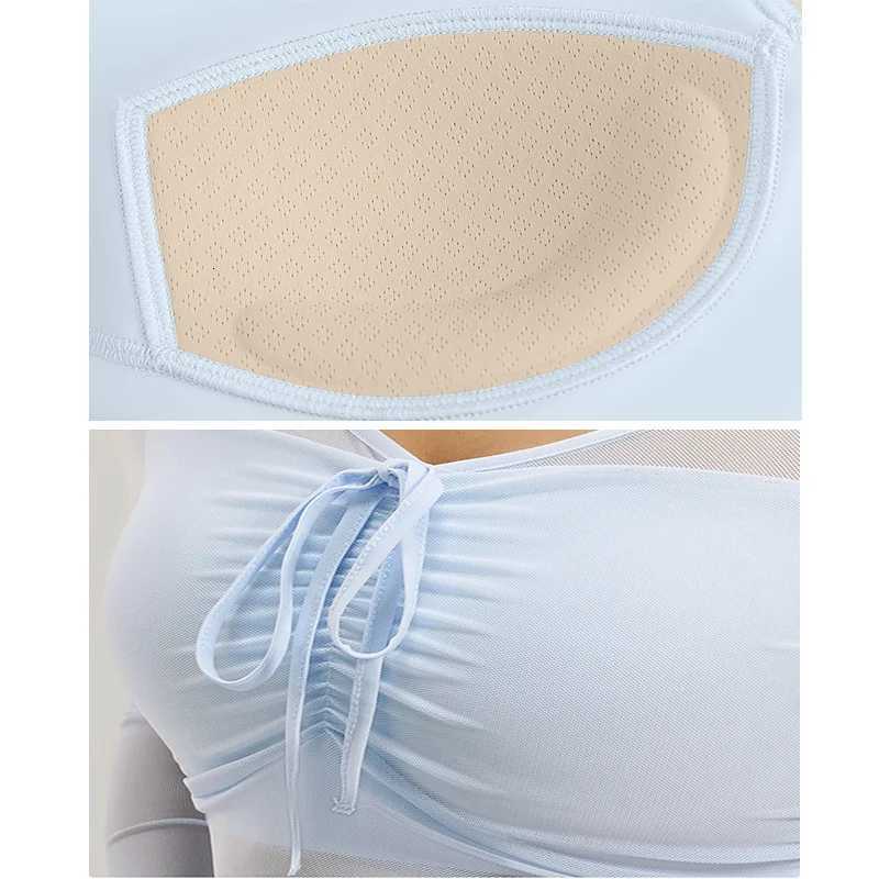 Clothes Womens Pilates New Mesh Slim Fit Fixed Chest Pads Running Sports Workout Set Lightweight Comfortable 2 Piece Yoga Sets M260626 - view 7