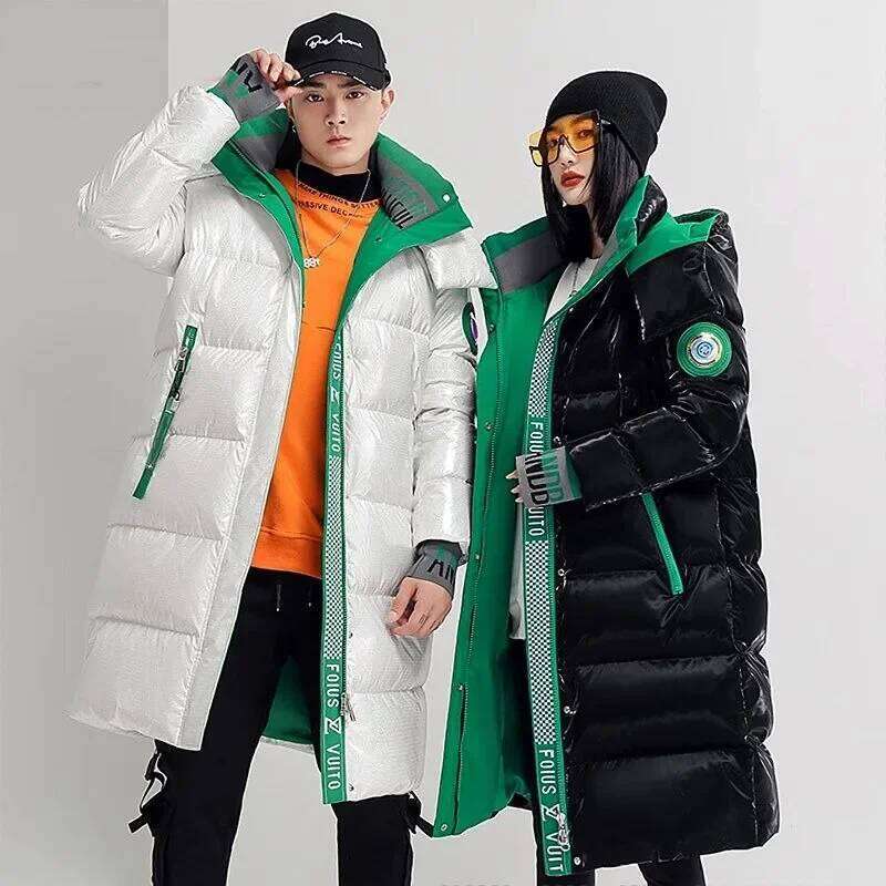 New Winter Jacket Long Luxury Business Thickened Down Cotton Warm Parkas Men's Street Snow Cold-proof Hooded Padded Coat W260626 - view 4