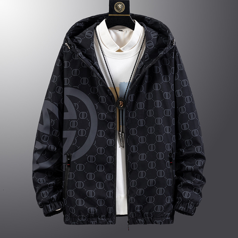 Men Fashion Spring And Autumn Men's Jacket, Trendy Printed Slim-Fit Versatile Coat Jacket For Young Men - view 3
