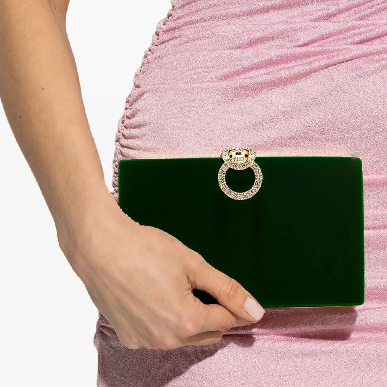 Velvet Women Evening Bags Diamonds Metal Golden Clutch Flap n Fashion Lady Gift Wedding Bridal Handbags Purse 260612 - view 6