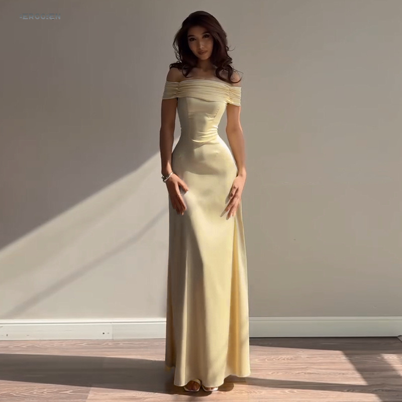 Women's Maxi Dress Elegant Lace Up Dress Slim Formal Wedding Guest Party Dress Bodycon Long Sexy Off-Shoulder Party Evening Dress
