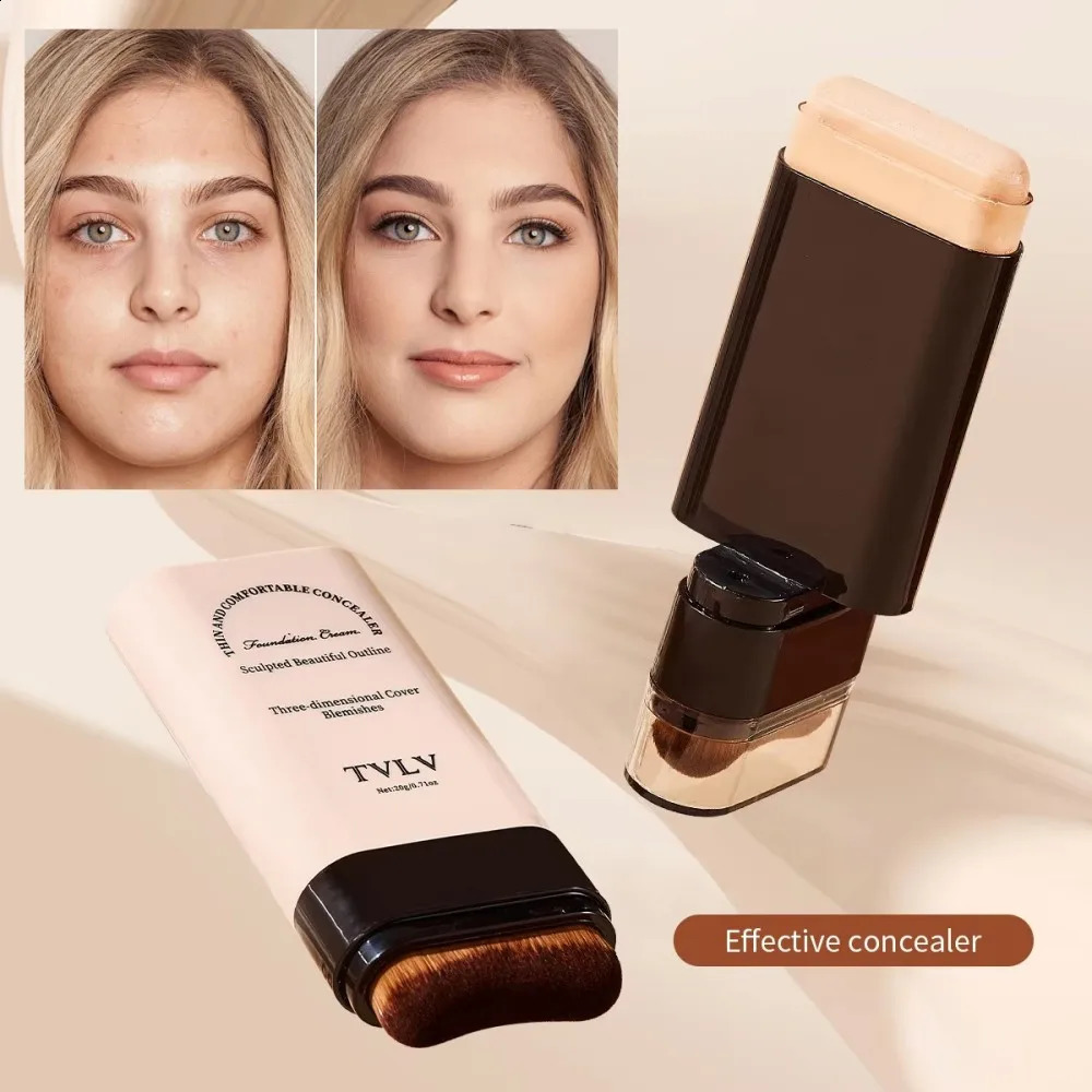 TVLV eraser foundation make-up stick 20gwith brush to brighten skin liquid foundationnon-markinglong-lasting makeup concealer 260625