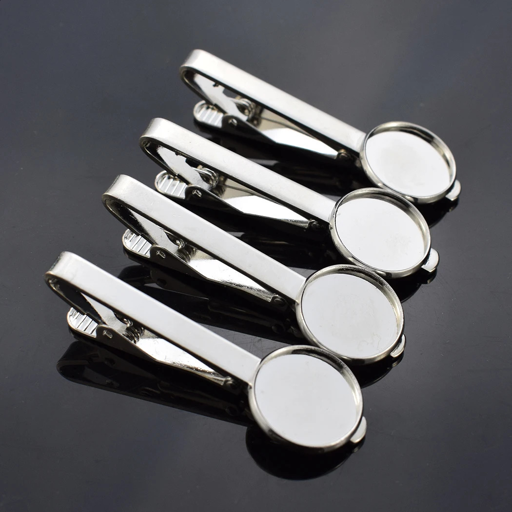 5 PCS/lot 16mm Glass Cabochon DIY Tie 16 MM Tie Clip Base Blank Jewelry Settings Fit Clips Dad Boyfriend Husband 260626 - view 5
