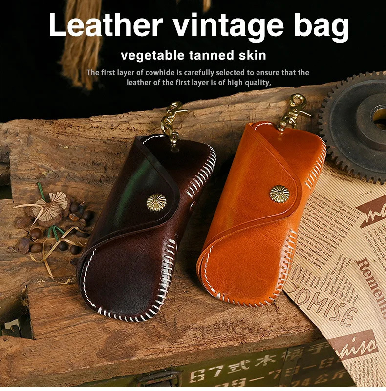 Full-grain Leather Handmade Retro Glasses Case Sunglasses Storage Box 260625 - view 4