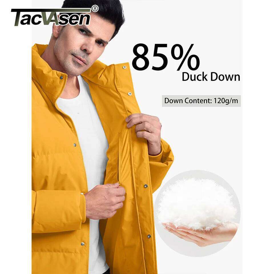 TACVASEN Winter Down Mens Stand Collar Quilted Jackets Water Resistant Lightweight Puffer Jacket Windbreaker Coats Male W260626 - view 5