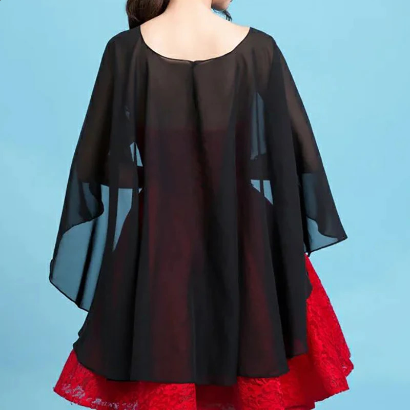 Womens Chiffon Cape Bolero Femme Mariage Chalas Mujer Evening Wedding Bridal Jacket Wraps Accessories Peleryna Cloak Boda Shawl 260625 - view 3