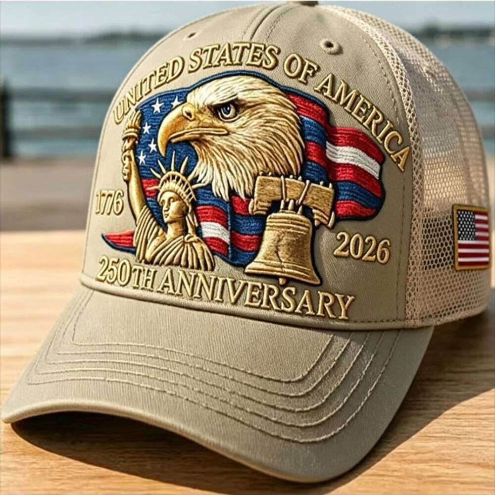 American 250th Anniversary Eagle Print Unisex Adjustable Mesh Cap Summer Outdoor Sun Shade Breathable Baseball Caps W260626 - view 7
