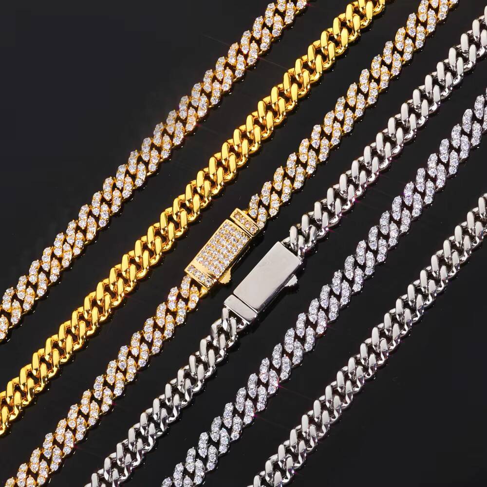 Fealux Womens Shiny Cuban Link Chain Necklace 6mm Silver Plated Full Pave Cubic Zirconia Iced Out Luxury Hip Hop Fine Jewelry - view 6