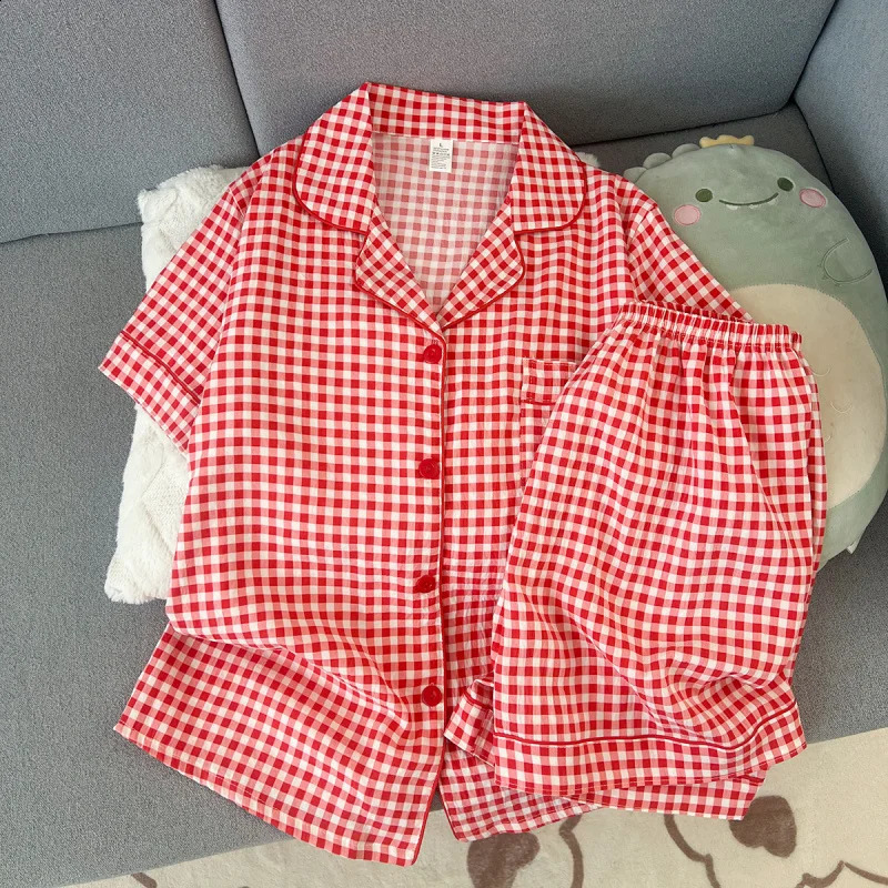 Summer shortsleeve pajama set for women comfortable and trendy shorts suitable wearing outside home wear 260625