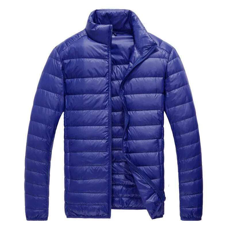 2026 Men's Lightweight Warm Coat, Winter Parkas Jacket Royal Blue Black Gray Red Green Male Light and Thin Coats W260626 - view 4