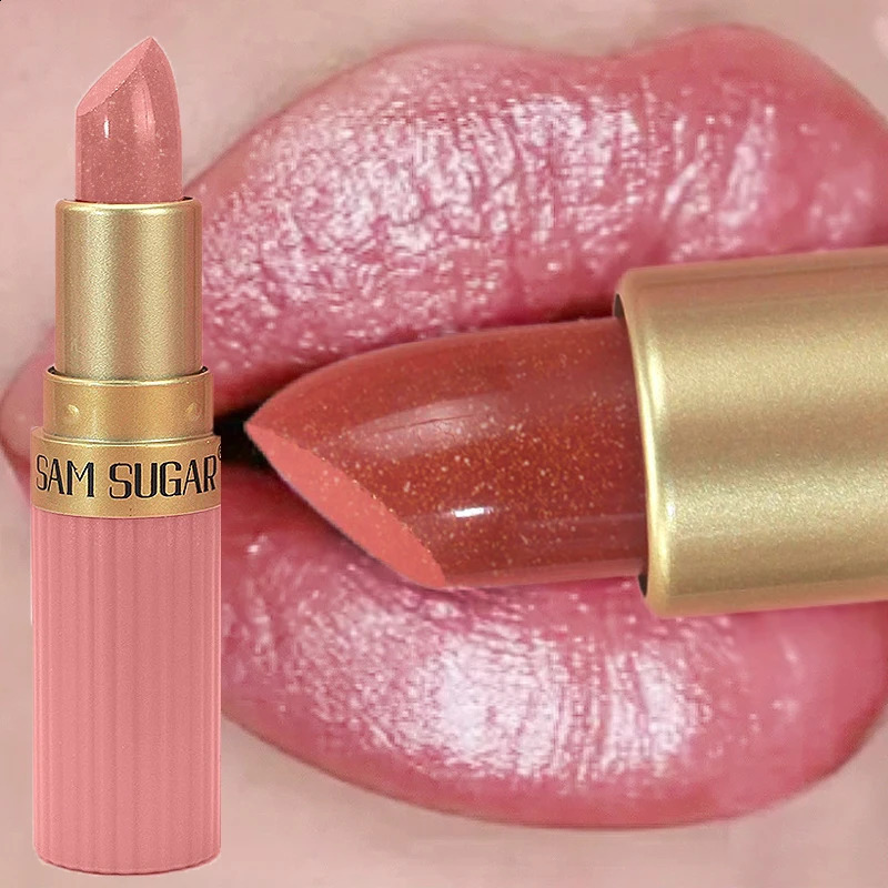 Diamond Pink Lipstick Chocolate Brown Metallic Glitter Lipstick Long-Lasting Waterproof Shimmer Pearl Sparkling Lip Gloss Makeup 260626 - view 4