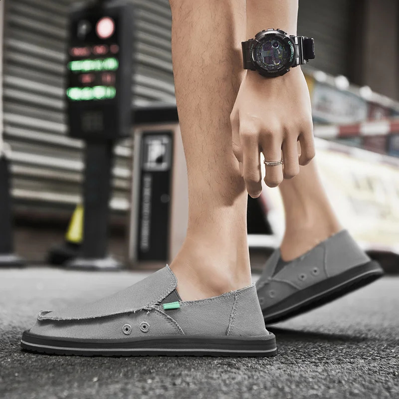 2026 Spring Handmade Canvas Casual Men Shoes Fashion Sneakers Man Loafers Breathable Low Top Flat Shoes Soft Driving 260626 - view 4