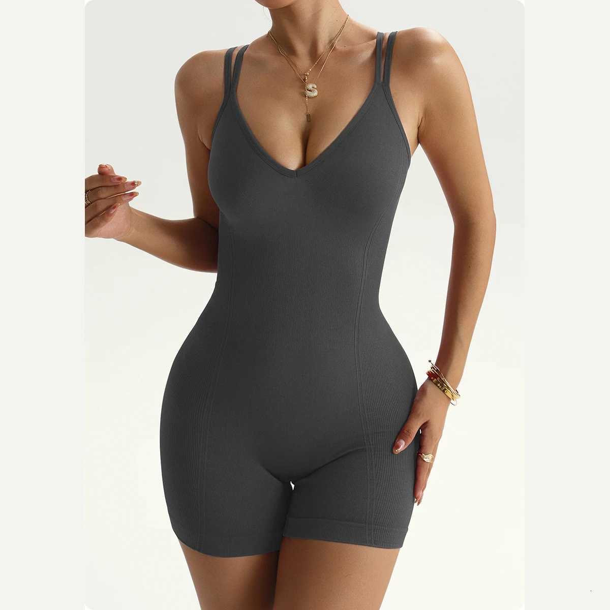 Yoga 2026 New Summer Women Bodysuit Double Strap Sleeveless Romper Breathable Fitness Gym Jumpsuit M260626 - view 4