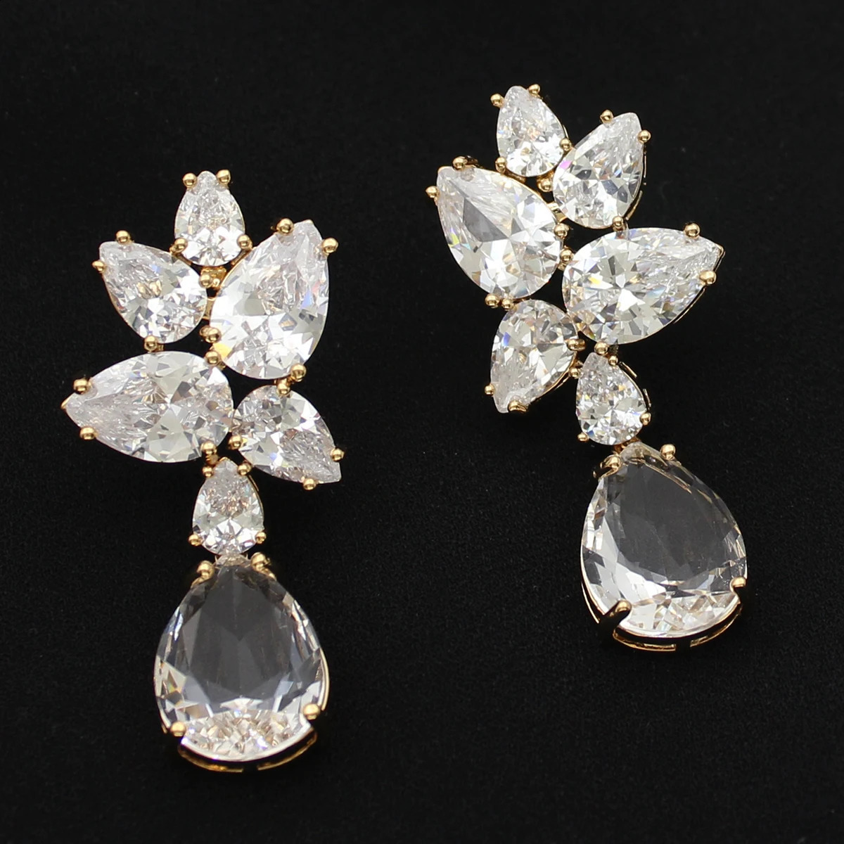 Green Dangle Earrings for Women Jewelry for Evening Party Cubic Zirconia Colorful Leaf Plant Drop Earrings Female Gift 260625 - view 6