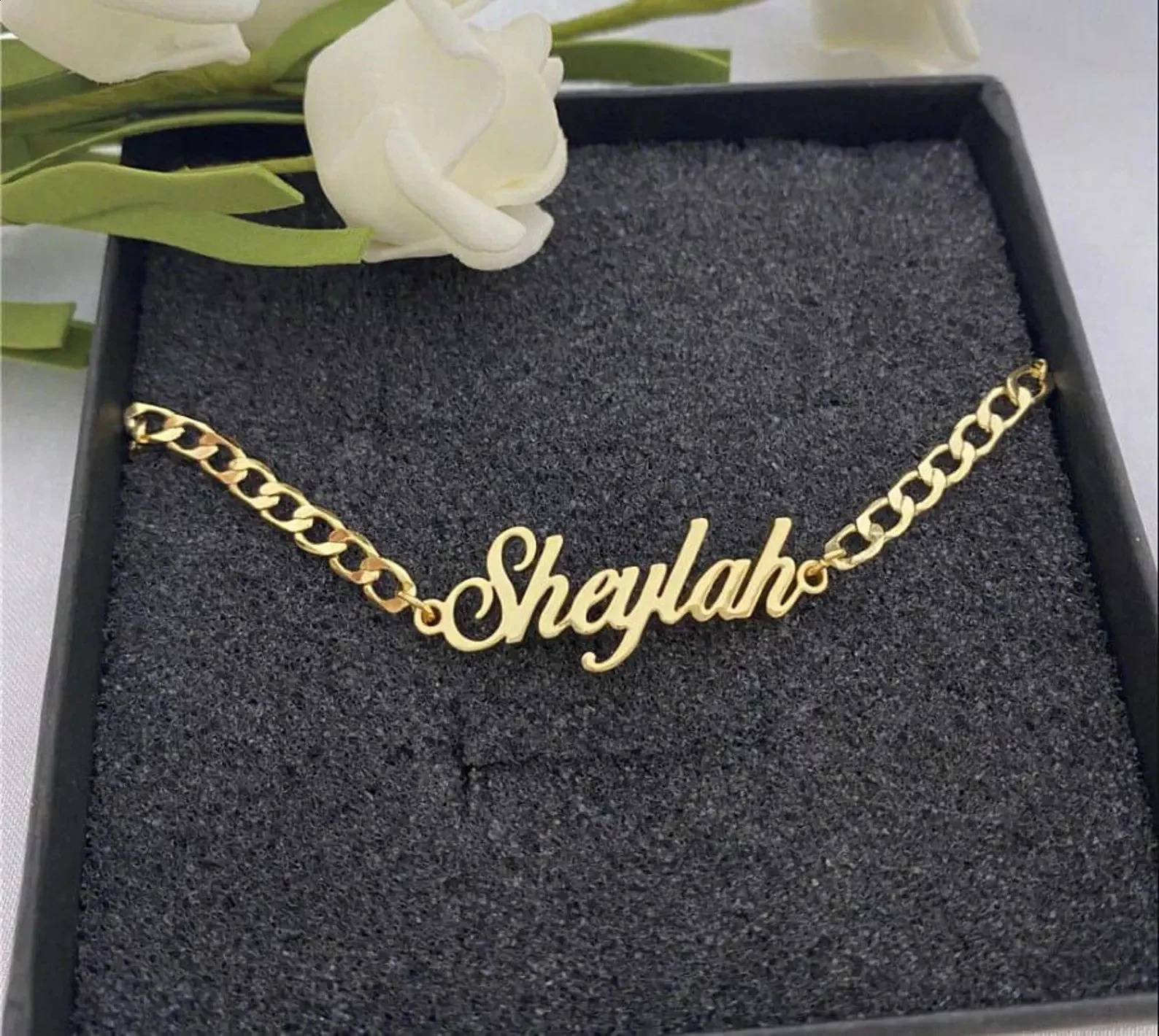 Custom Anklet Nameplate Anklet Ankle Name Anklet Cuban Chain Personalized Jewelry Bracelet Custom Made Gift Girlfriend Gift 260625 - view 5