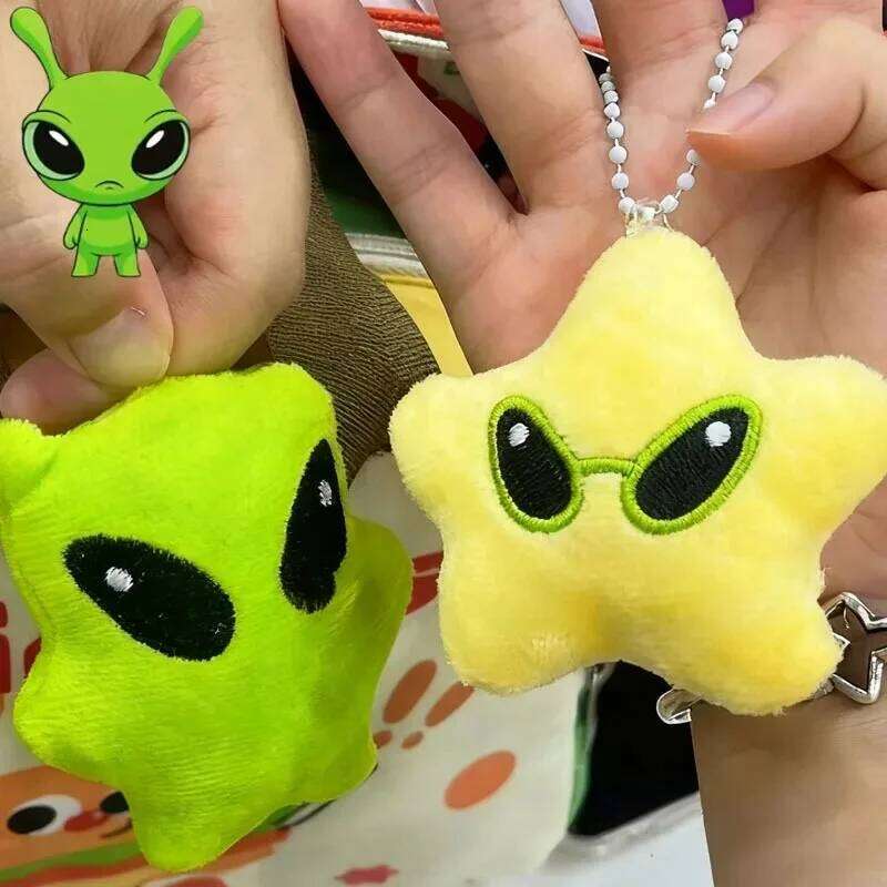 1/2pcs Cute Plush Alien Star High Beauty Doll Mobile Phone Rope Bag Car Keychain Versatile Cartoon Soft Pendant 26Y0626