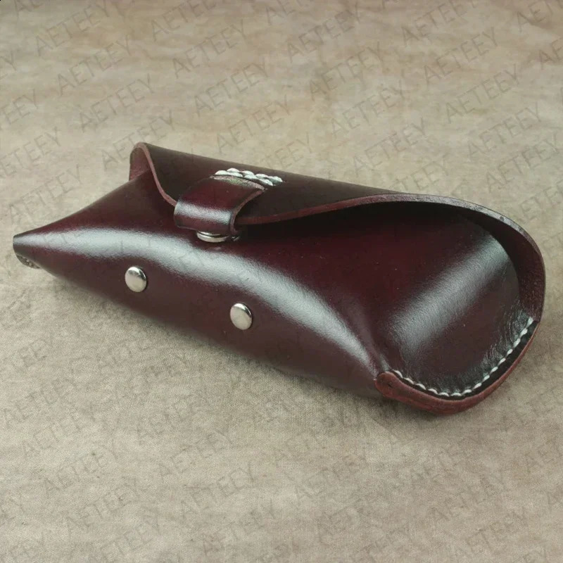 LaseEngraved Custom Vintage Sunglass Case-Handcrafted Cowhide Belt Bag with Magnetic BuckleRetro Leather Eyewear Organizer 260625 - view 5