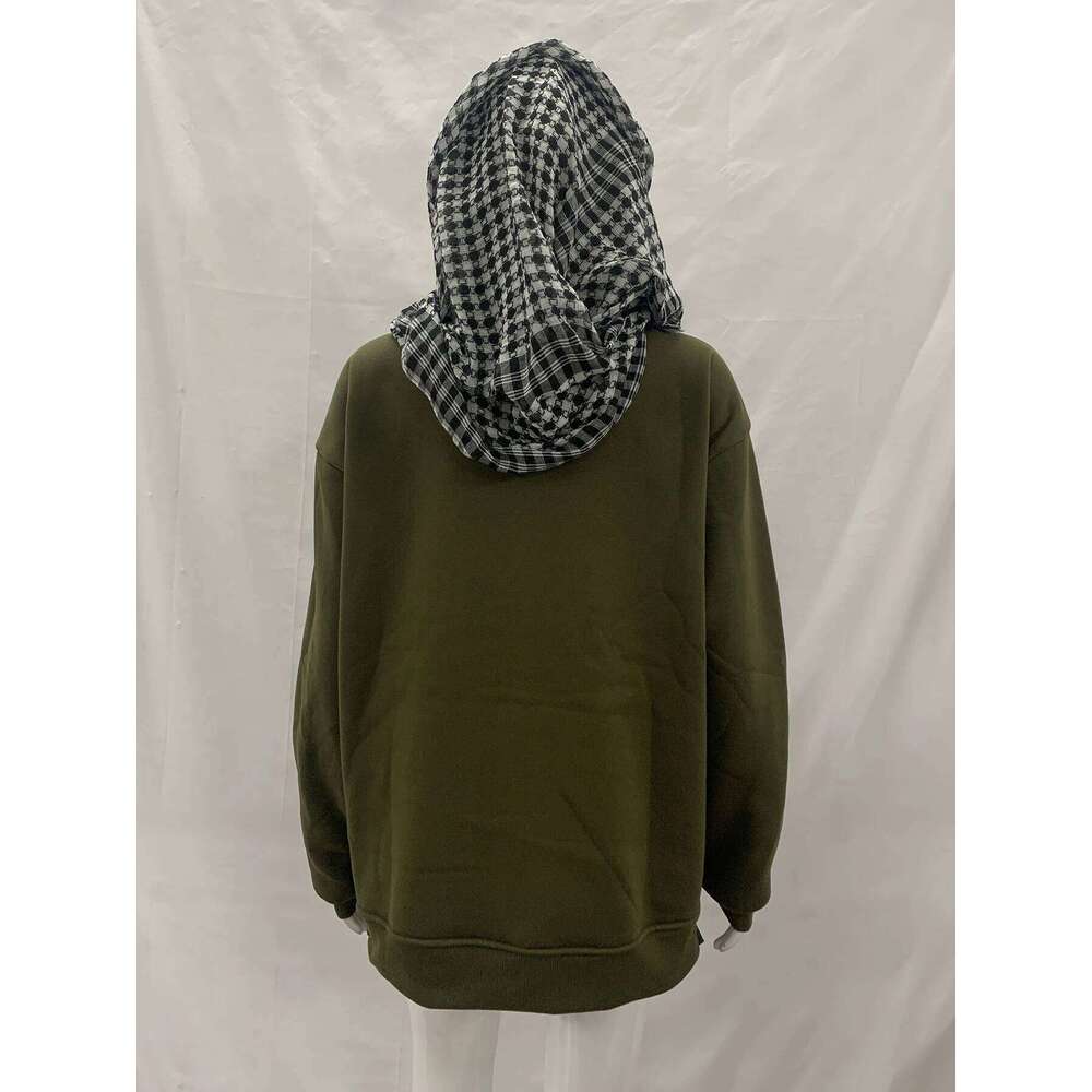 New y2k dark patchwork casual loose printed street trend hoodie W260626 - view 5