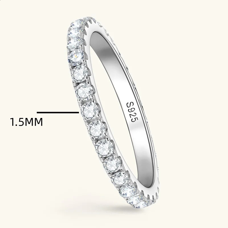 D VVS1 Full 925 Sterling Silver Ring Classics for Women Wedding Jewelry Engagement Diamond Fashion Gifts 260625 - view 7