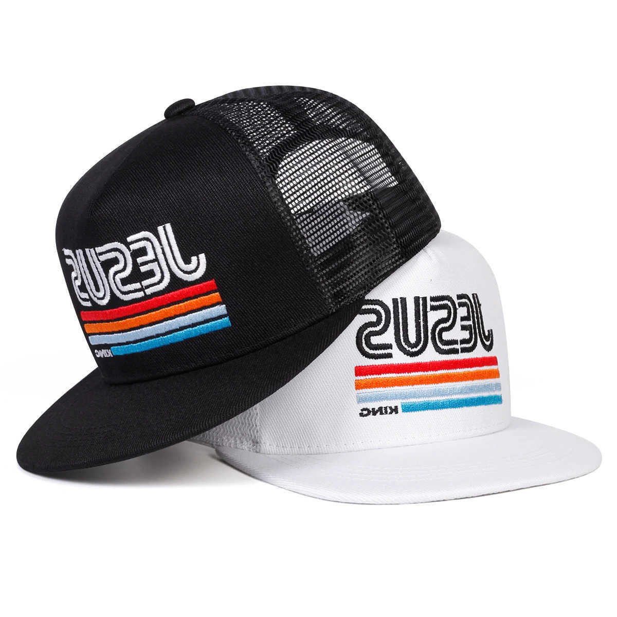 JESUS Letter Embroidery Hip-hop Unisex Net Hats Spring Summer Outdoor Adjustable Casual Baseball Caps Sunscreen Hat Sports M260626
