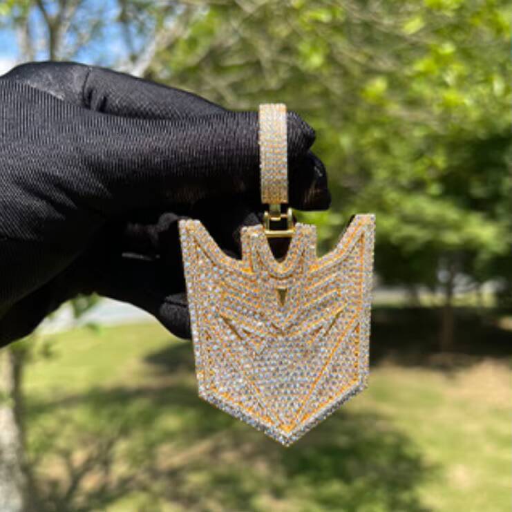 Best-selling Transformers Luxury Letter Hip-hop Jewelry with Certificate Ice Moissanite Crystal Pendant - view 6