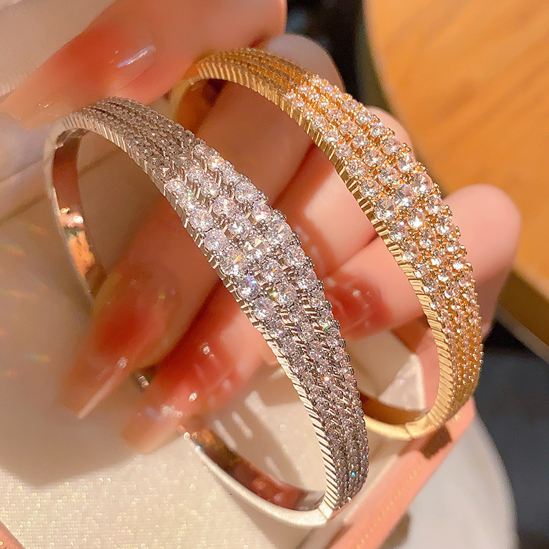 Korean Style European And American Fashion Jewelry Micro Inlaid Full Zirconia Adjustable Bracelet - view 3