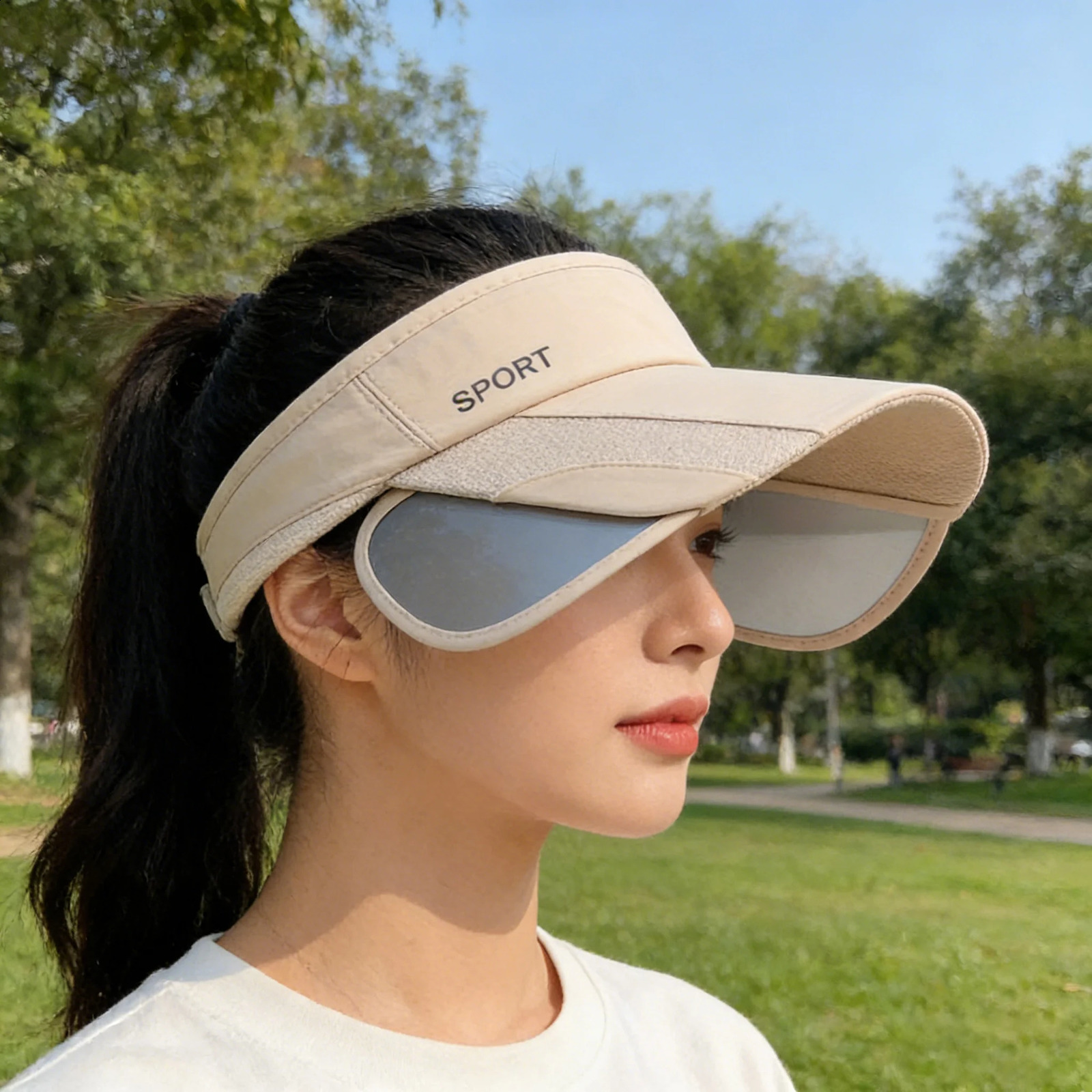 1PC Womens Hats with A Pull-out Brim Summer Sun Visor A Retractable Brim for Face Protection AKorean-style Large-brim Cycling 260625 - view 5