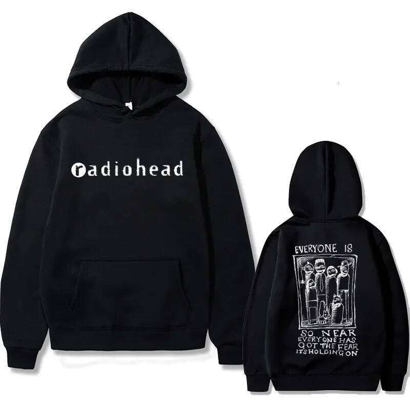 Rock band Radiohead printed hooded sweatshirt for men and women, retro men's fashion, gothic Y2K street style hoodie W260626 - view 3