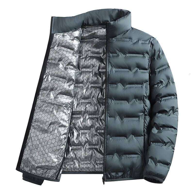 Outdoor Windproof Outerwear Winter Casual Warm Men Fleece-lined Jacket Solid Color Thicken Male Fashion Stand Collar Coats J260626