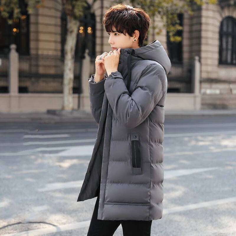 Mid-length New Thickened Hooded Winter Warm Cotton-padded Jacket for MenLeisureDown Mountaineering Overcoat Men W260626 - view 7