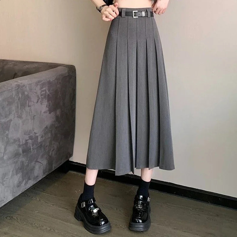 Summer Girls Korean Solid Color JK Skirts Women Comfortable MidLong Dress Female Concise ner Aline Pleated 260626 - view 7