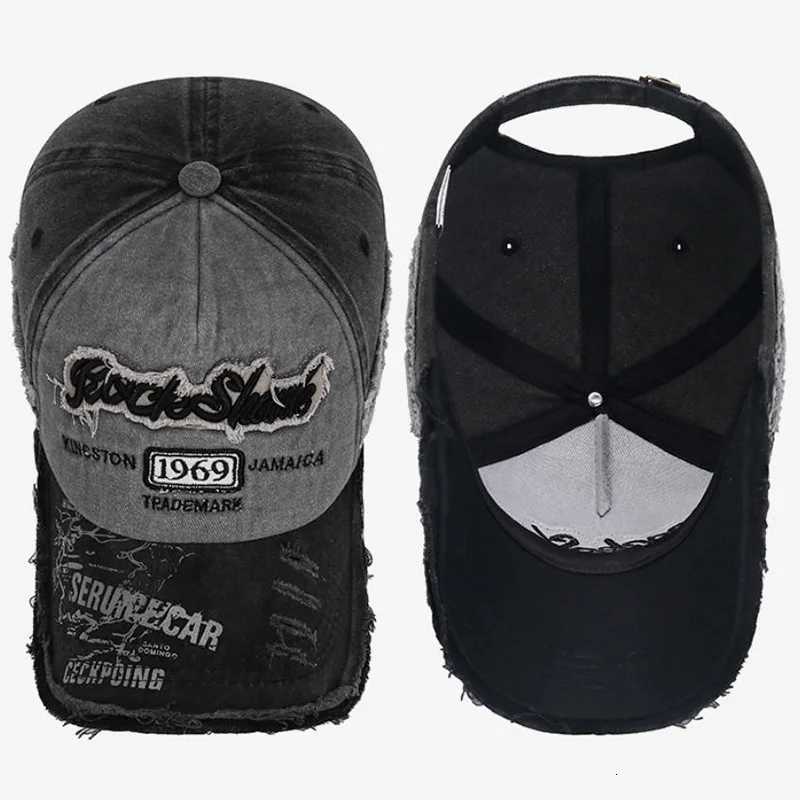 washed frayed Vintage baseball distressed with embroidered numbers sun visor duckbill hat M260626 - view 6