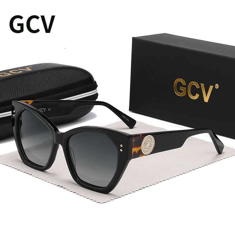 GCV Brand Acetate Appearance Patent Design Women's Butterfly Rectangular Triangle Polarized Sunglasses UV400 Fashion 26Y0626