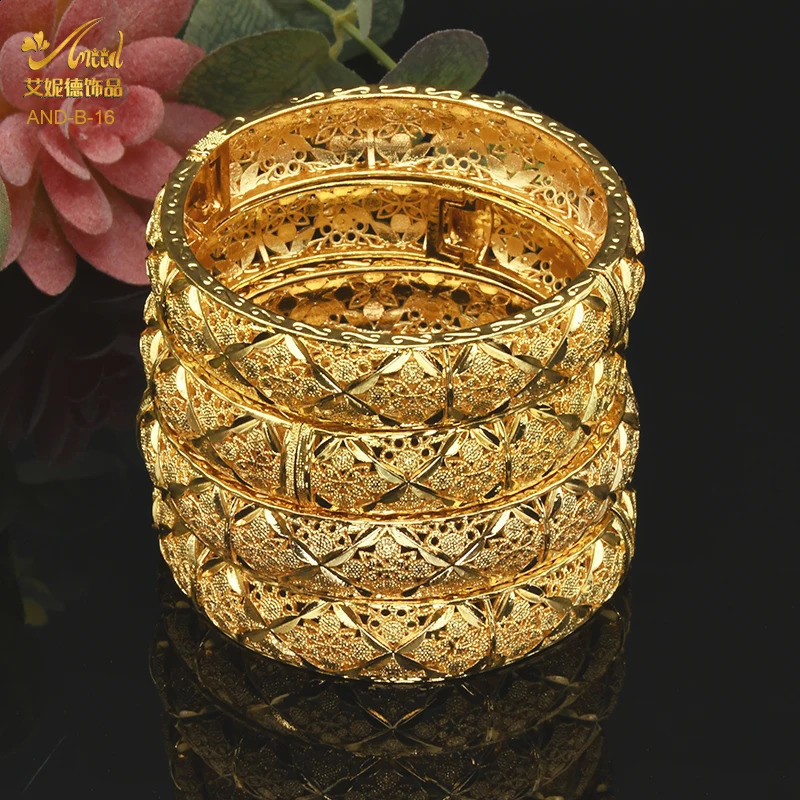 ANIID Dubai 24K Gold Color Hand Bracelet And Bangles Women ner African Charm y High Quality Moroccan Jewelry 260626 - view 4