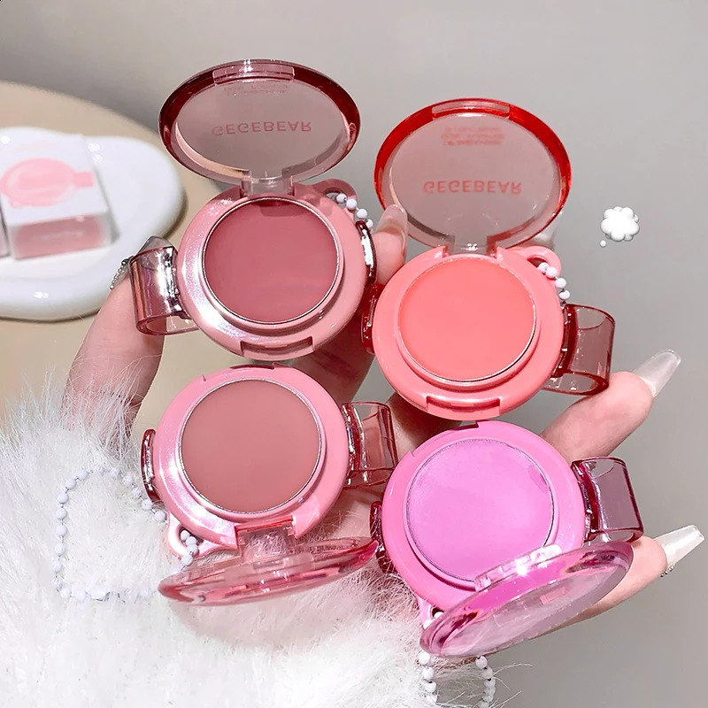 Matte Rose Purple Blush Cream Lip Cheek Multi-Use Lip Mud Lipstick Monochrome Blusher Brightening Face Easy Color Rouge Makeup 260625 - view 6