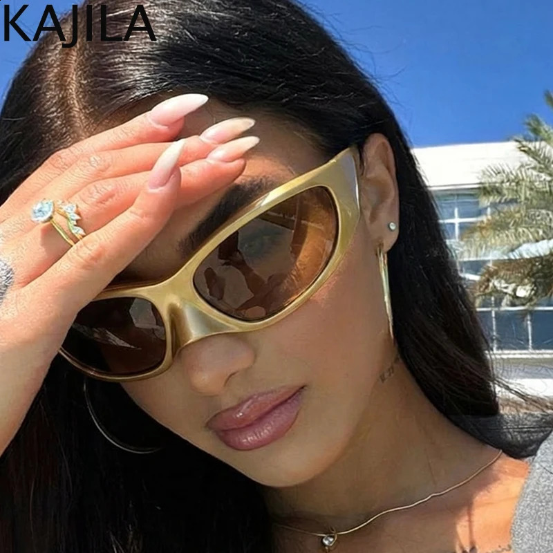 Oversized Y2K Punk Sunglasses Women 2026 y Warp Around Steampunk Sun Glasses for Ladies Shades Vintage Eyewear UV400 260626 - view 6