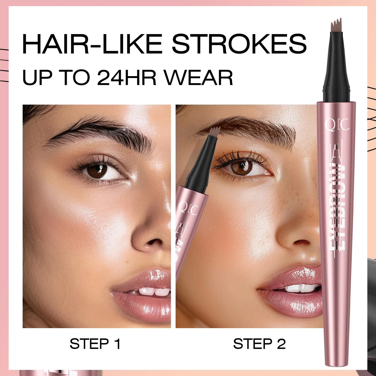 4 Fork Tip Eyebrow Pencil 3D Microblading Waterproof Dark Brown Natural Colour Fine Stroke Magic Eyebrow Pencil 2024 Ladies 260626 - view 6
