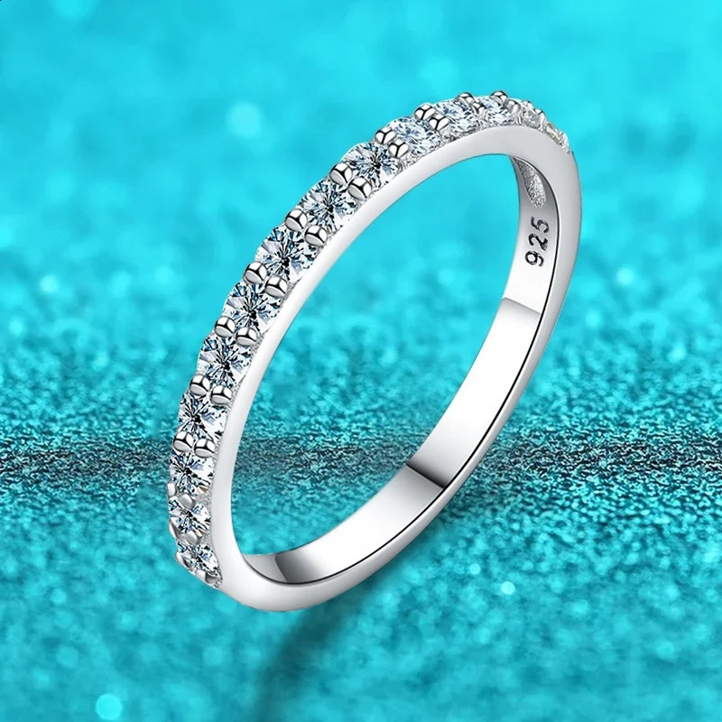 GRA Test Passed Ring Matching Wedding Diamond Band for Women 925 Sterling Silver Female Crown Single Tail Ring Jewelr260624