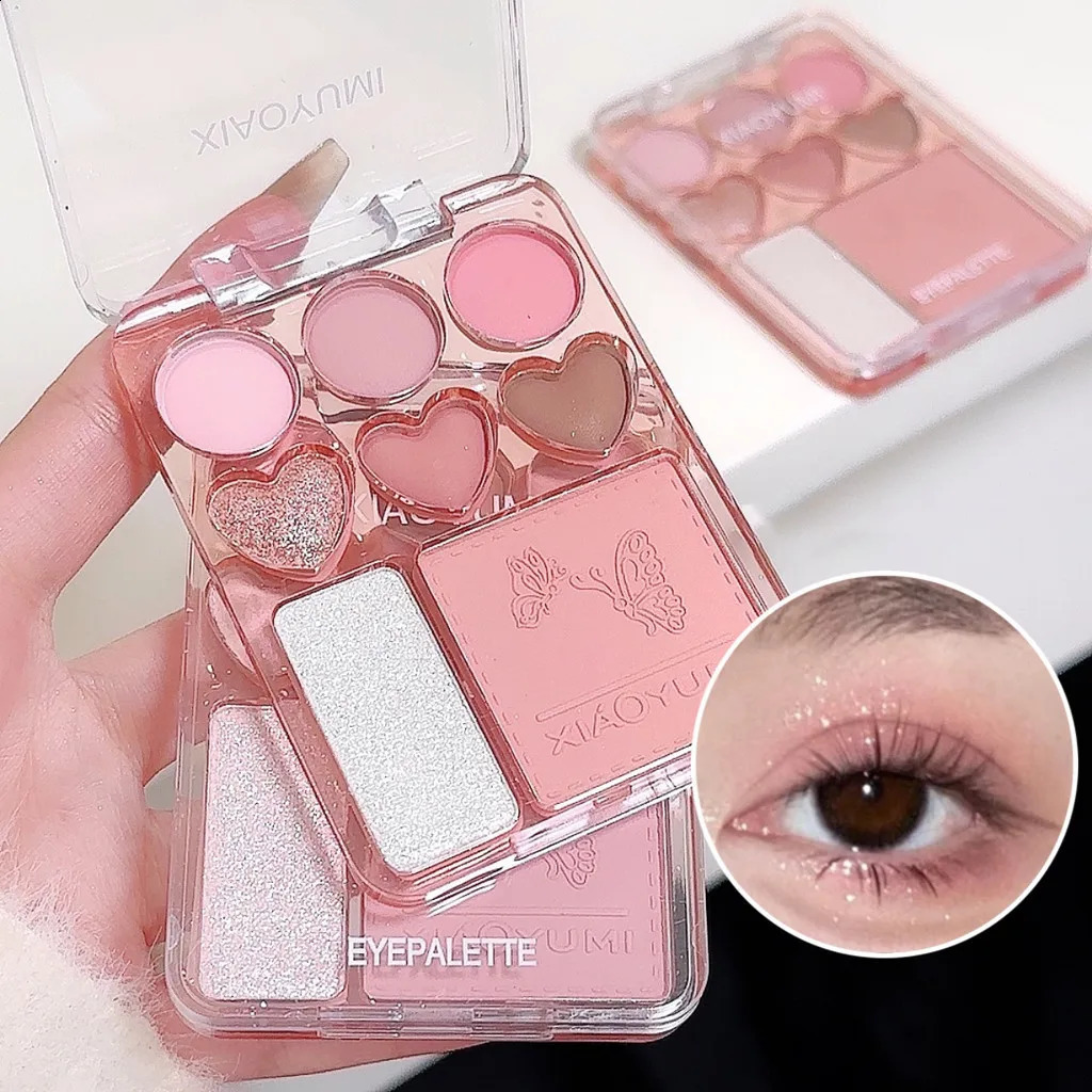 8-color love eye shadow plate sweetheart blush high-light integrated natural and long-lasting light shine eye shadow 260625 - view 5
