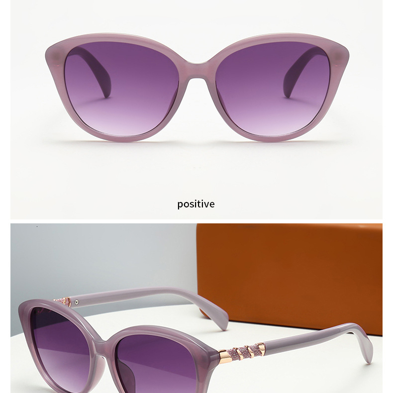 Designer's New Cat Eye Small Fragrant Style Luxurious And High-end Women's Sunglasses Cross-border European And American Fashion Trend UV Re - view 9