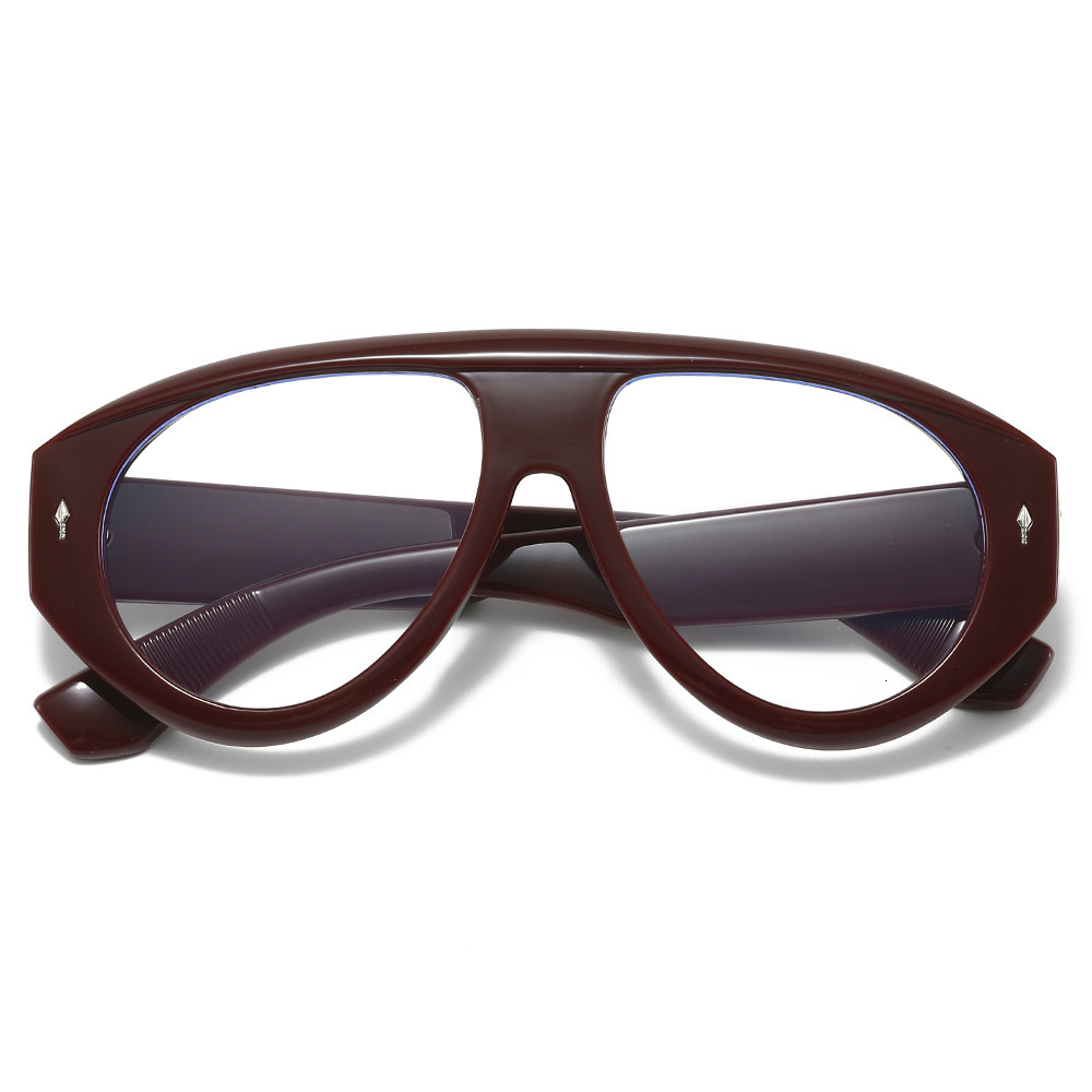 2026 New Model European And American Fashion Large Frame Non-Prescription Glasses, Trendy Street Style, Personalized Retro Anti-Blue Light - view 1